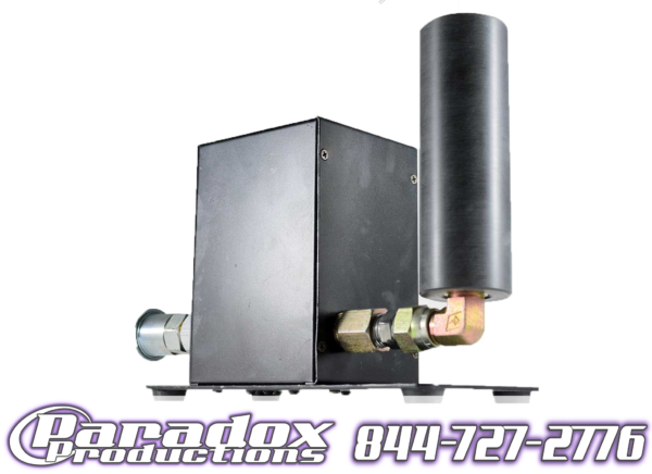 A black box with a pipe attached to it.