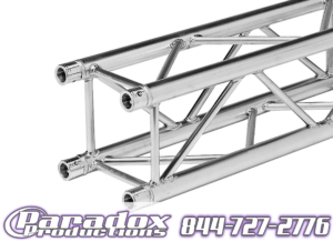 Paradox productions offers an F34 Box Truss measuring 3 ft x 3 ft x 3 ft.
