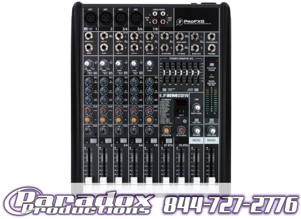 Mackie ProFX8 Mixer Paradox Productions