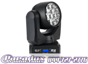 The led moving head light is on top of a white background.