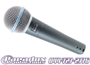 A microphone on a white background.