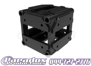 A black box with two holes on it, designed to connect to a 12" Box Truss - 6-Way Corner.